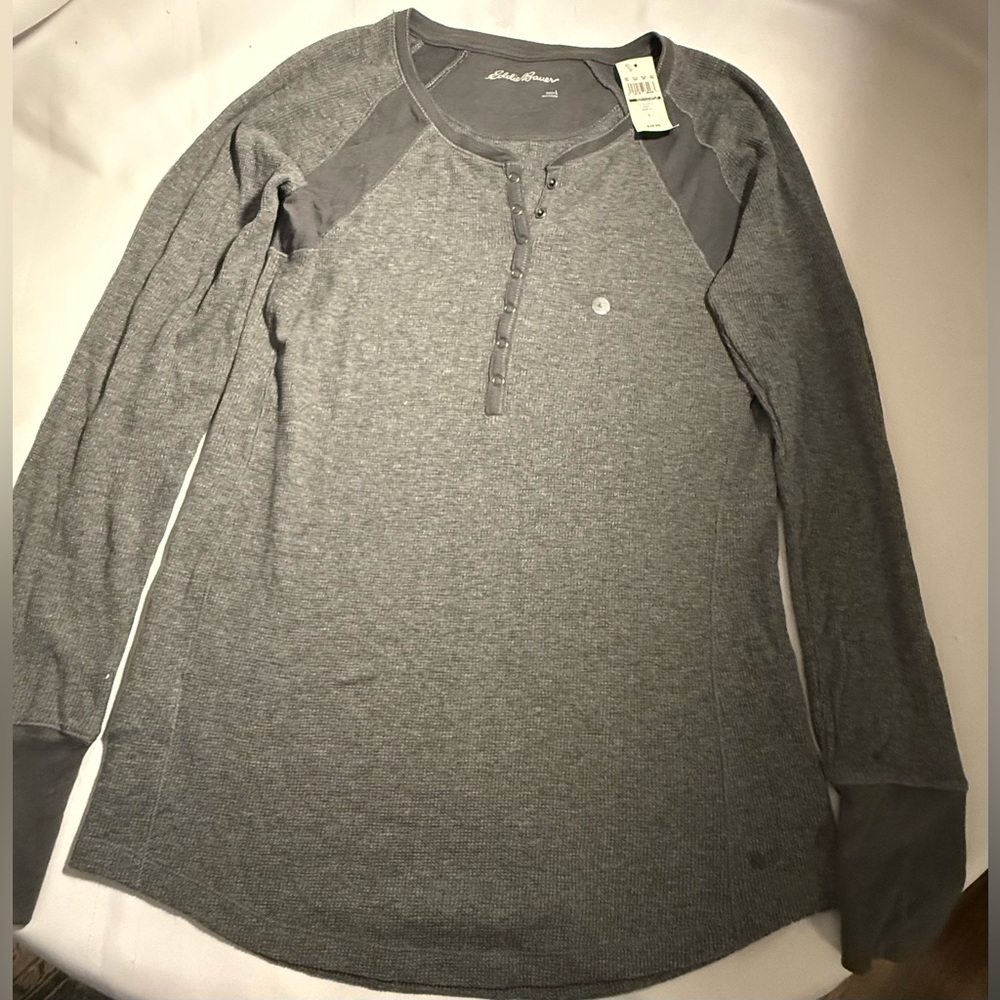 Eddie Bauer Charcoal Henley Top
